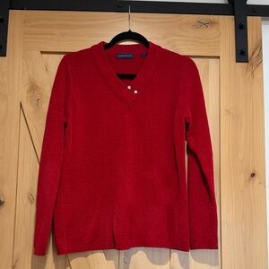 Karen Scott Vibrant Red V-Neck Sweater